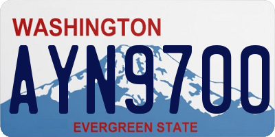 WA license plate AYN9700