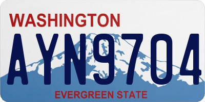WA license plate AYN9704