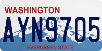 WA license plate AYN9705