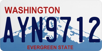 WA license plate AYN9712