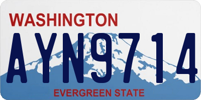 WA license plate AYN9714