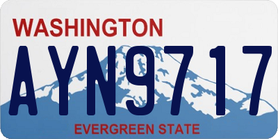 WA license plate AYN9717
