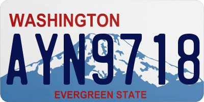 WA license plate AYN9718