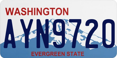 WA license plate AYN9720
