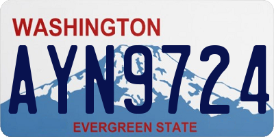 WA license plate AYN9724