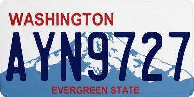 WA license plate AYN9727