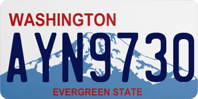 WA license plate AYN9730