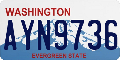 WA license plate AYN9736