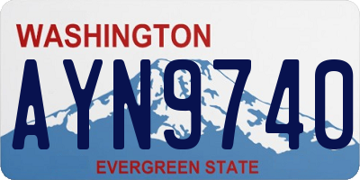 WA license plate AYN9740