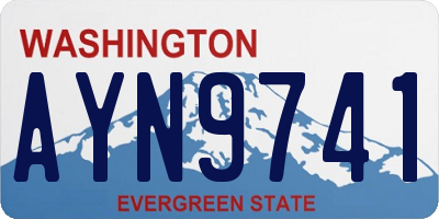 WA license plate AYN9741