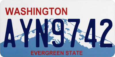 WA license plate AYN9742