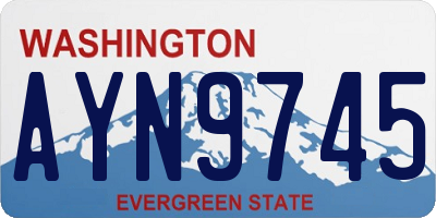 WA license plate AYN9745