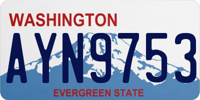 WA license plate AYN9753