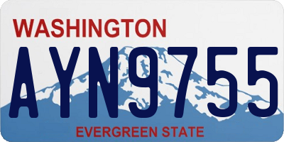 WA license plate AYN9755