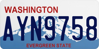 WA license plate AYN9758