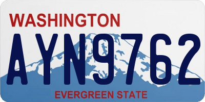 WA license plate AYN9762