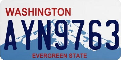 WA license plate AYN9763