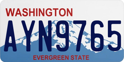 WA license plate AYN9765