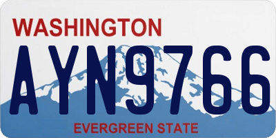 WA license plate AYN9766