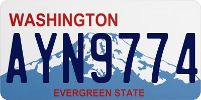 WA license plate AYN9774