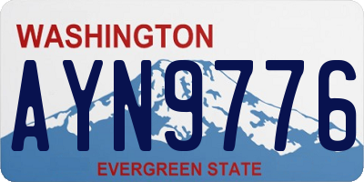 WA license plate AYN9776