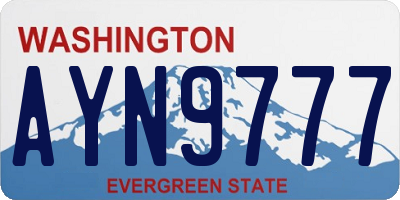 WA license plate AYN9777