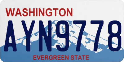 WA license plate AYN9778