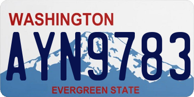 WA license plate AYN9783