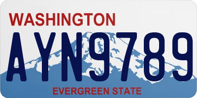WA license plate AYN9789