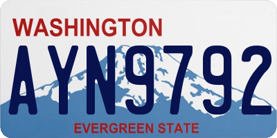 WA license plate AYN9792