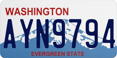 WA license plate AYN9794