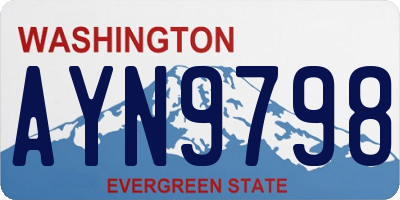 WA license plate AYN9798