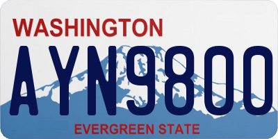 WA license plate AYN9800
