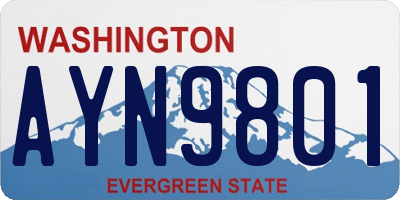 WA license plate AYN9801