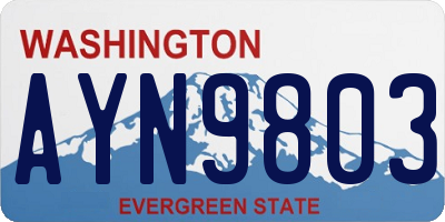 WA license plate AYN9803