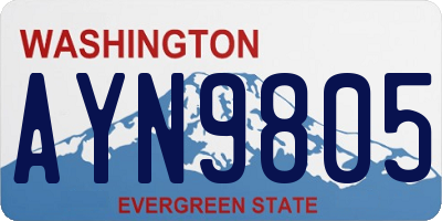 WA license plate AYN9805
