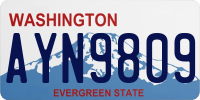 WA license plate AYN9809