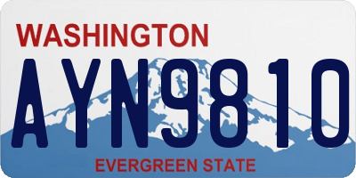 WA license plate AYN9810