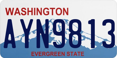 WA license plate AYN9813