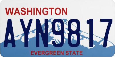 WA license plate AYN9817