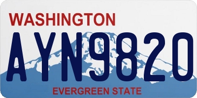 WA license plate AYN9820