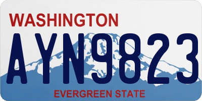 WA license plate AYN9823