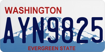 WA license plate AYN9825