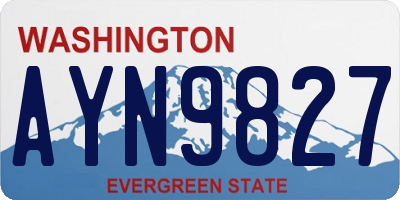 WA license plate AYN9827