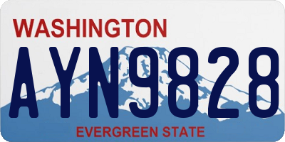 WA license plate AYN9828