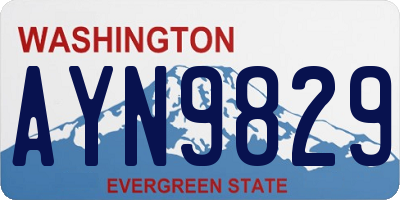 WA license plate AYN9829
