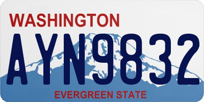WA license plate AYN9832