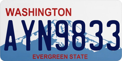WA license plate AYN9833