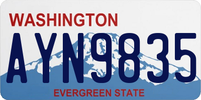 WA license plate AYN9835