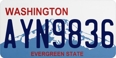 WA license plate AYN9836